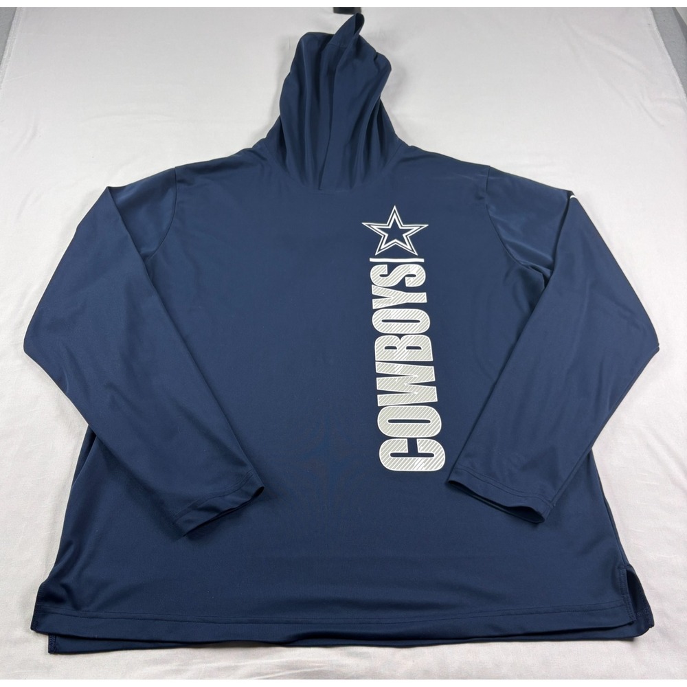 Dallas Cowboys Hoodie Mens XL Blue Nike‎ Dri Fit Lightweight Pullover NFL